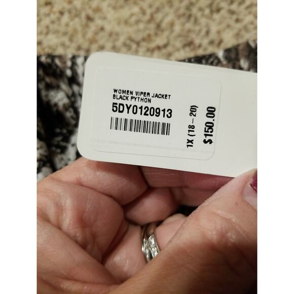 Soft Surroundings Women's 1X Black Brwn White Python‎ Viper Jacket Raincoat NWT - Picture 9 of 13